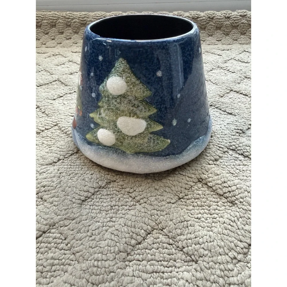 Home Interiors Christmas Snowman with Kids Jar Candle Shade